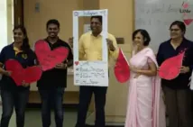 Students at a campus activity